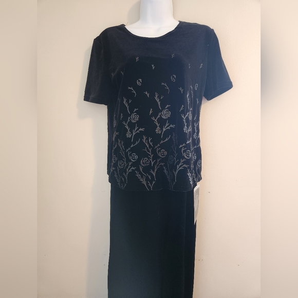 Kathie Lee Collection Black Embellished Two Piece Dress - Picture 1 of 4